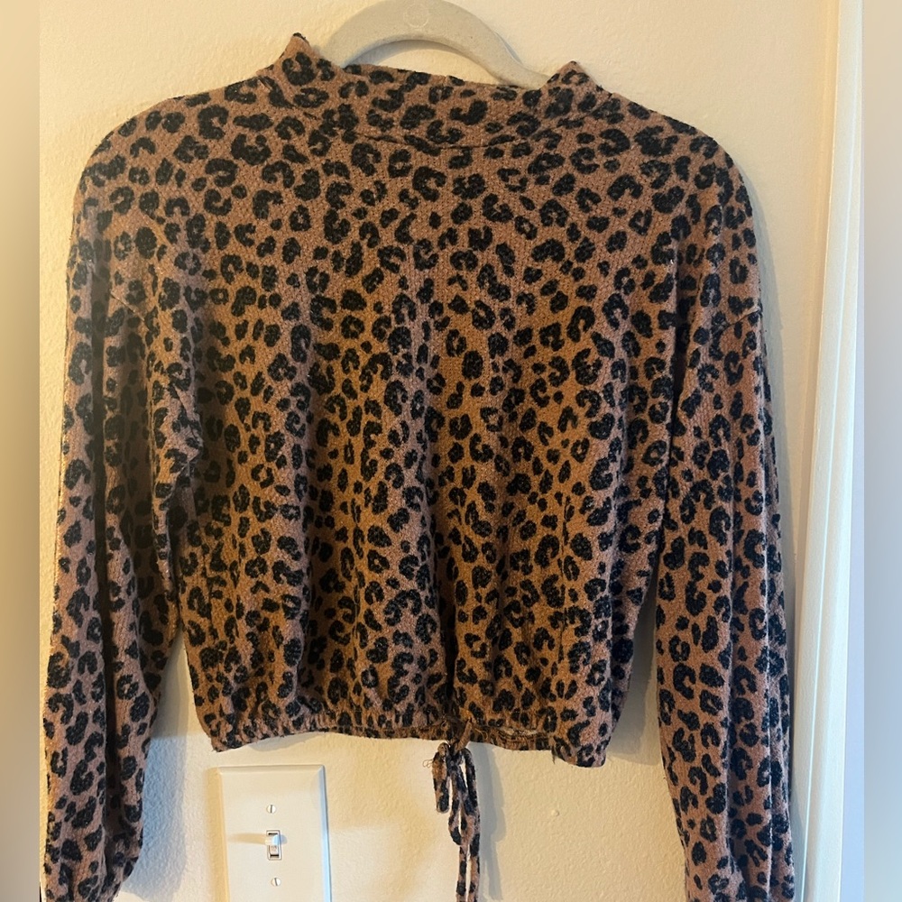 Lush Leopard Print Long Sleeve Top